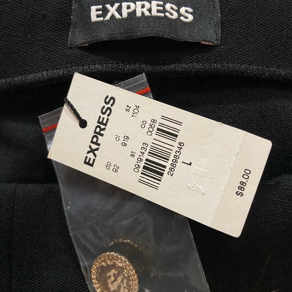 NWT Express High Waist Side Gold Button Knit Pants - Picture 10 of 11